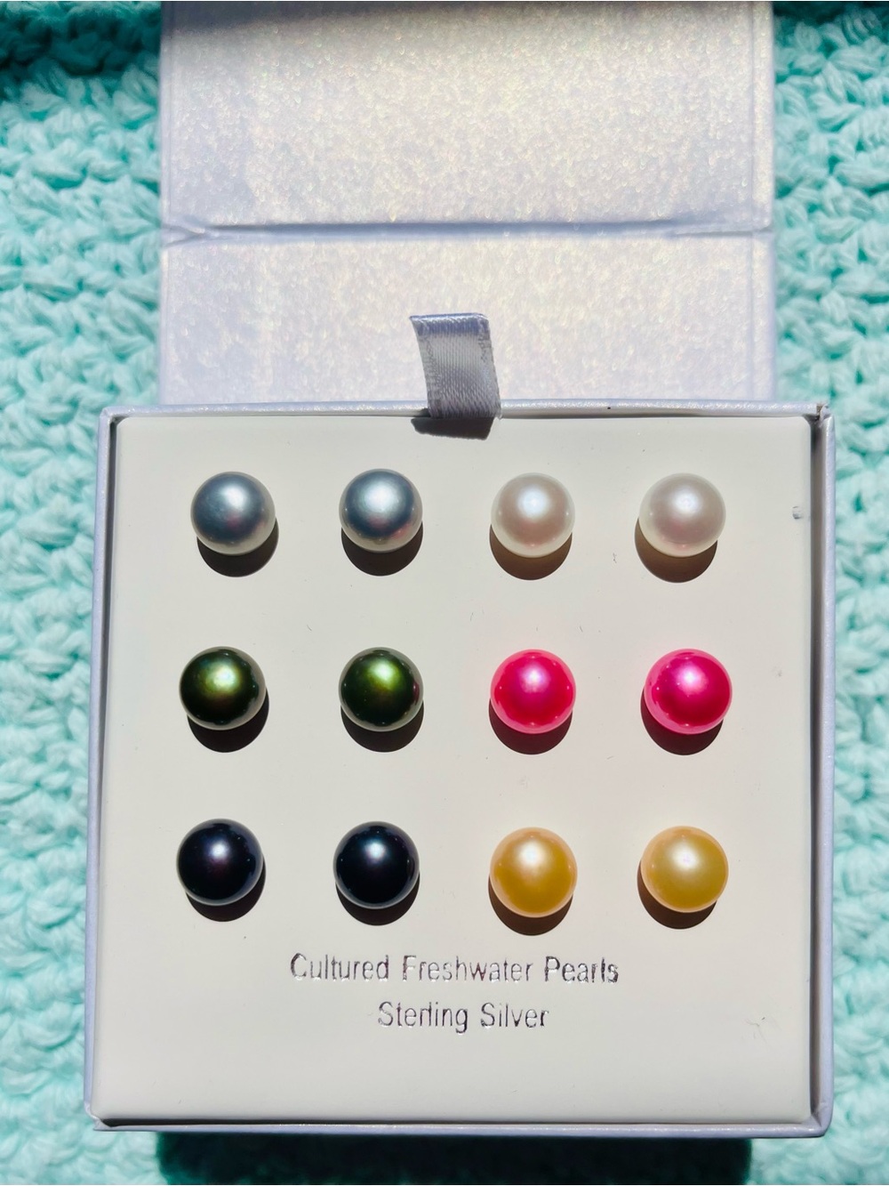 Multicolor Cultured Freshwater Pearl Earring Set - Sterling Silver